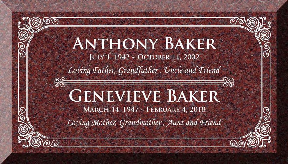 India Red granite headstone